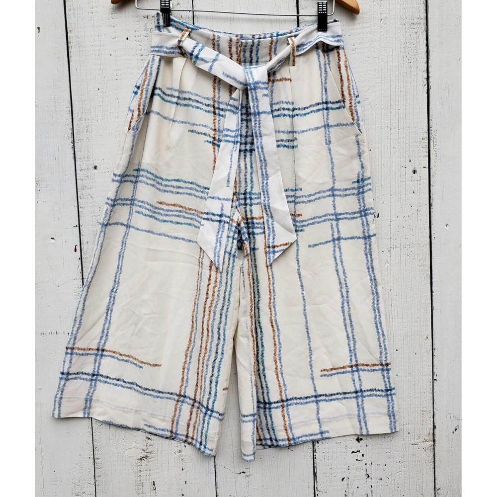 Equipment Femme SILK Wide Leg Cropped Tied Waist Trouser Pants Women Sz 4 NEW